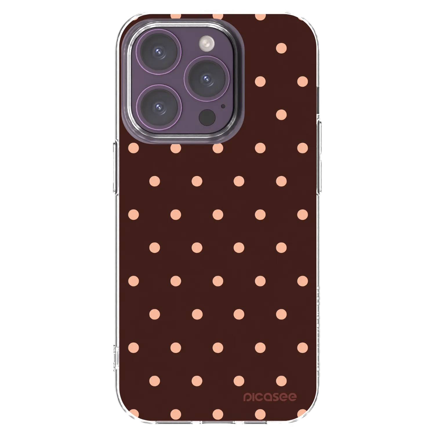 Picasee husă transparentă din silicon pentru Apple iPhone 14 Pro - Peach Dots & Chocolate