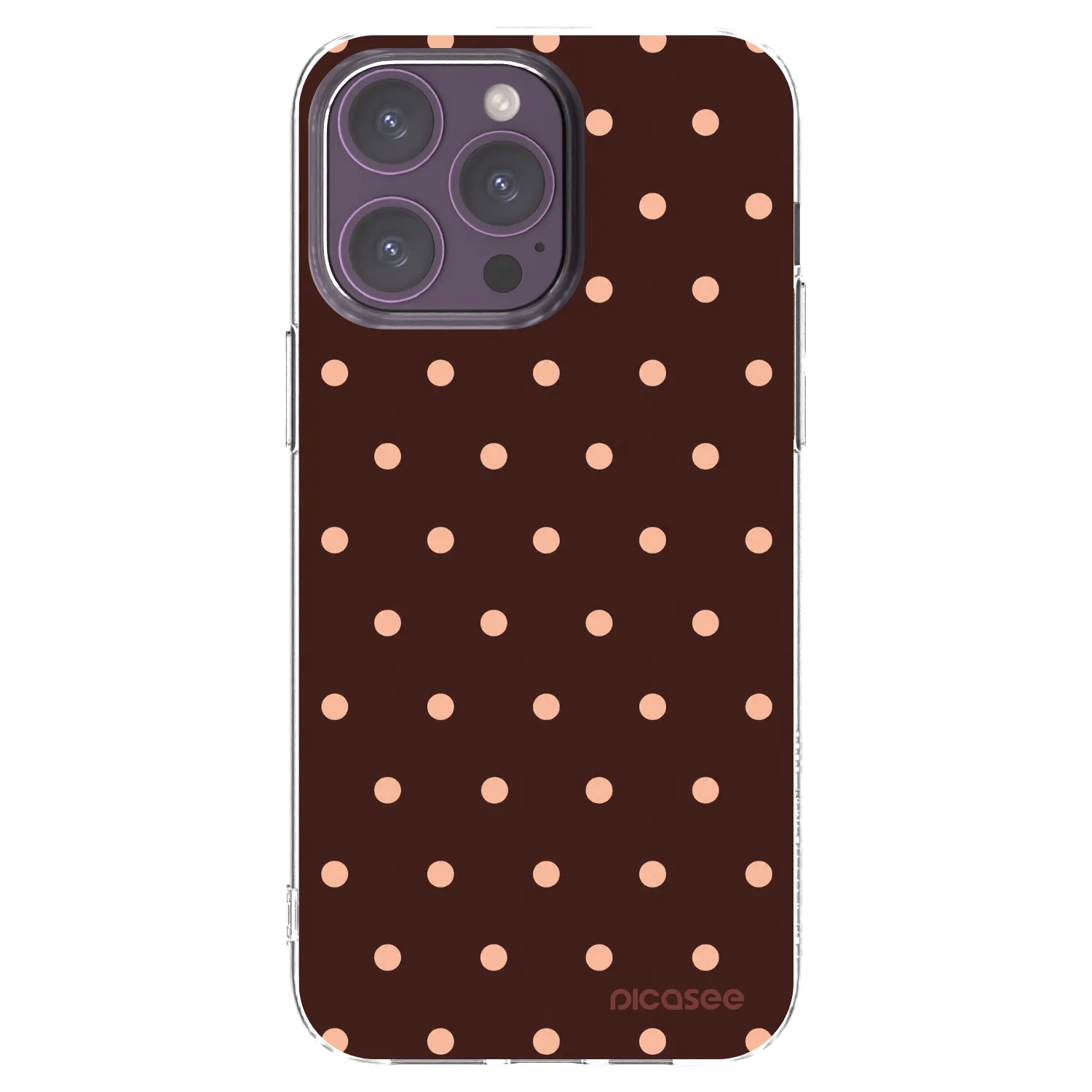 Picasee husă transparentă din silicon pentru Apple iPhone 14 Pro Max - Peach Dots & Chocolate