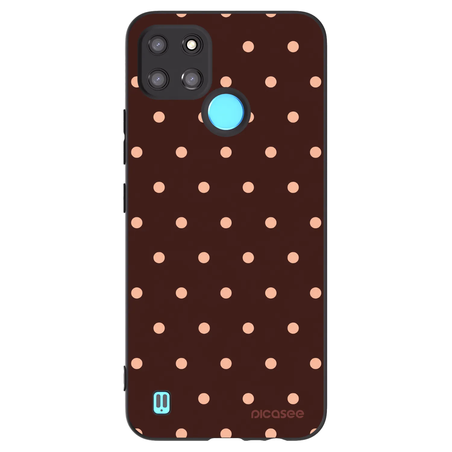 Picasee husă neagră din silicon pentru Realme C21Y - Peach Dots & Chocolate