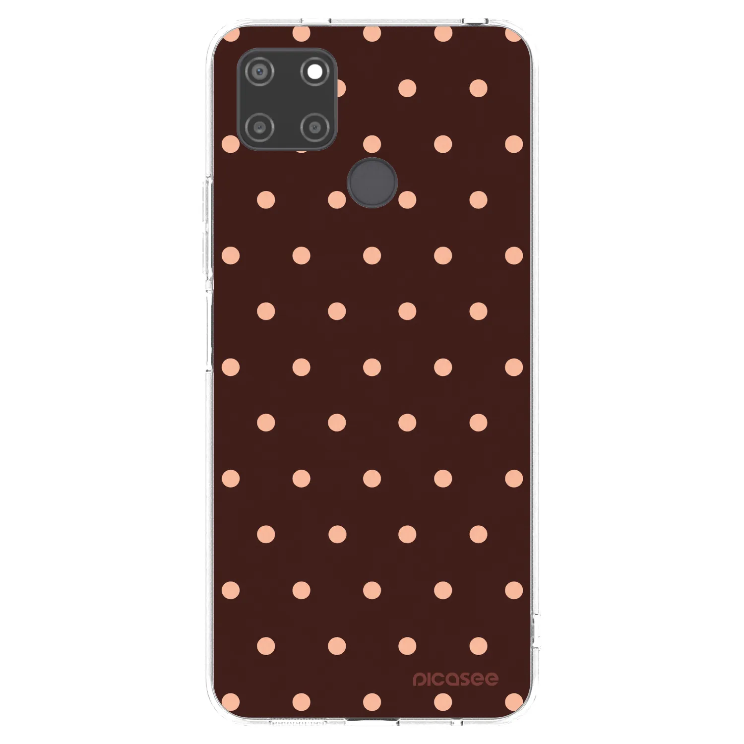 Picasee husă transparentă din silicon pentru Realme C21Y - Peach Dots & Chocolate