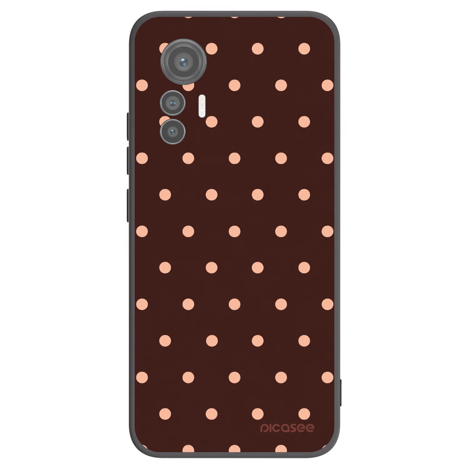 Picasee husă neagră din silicon pentru Xiaomi 12 Lite - Peach Dots & Chocolate