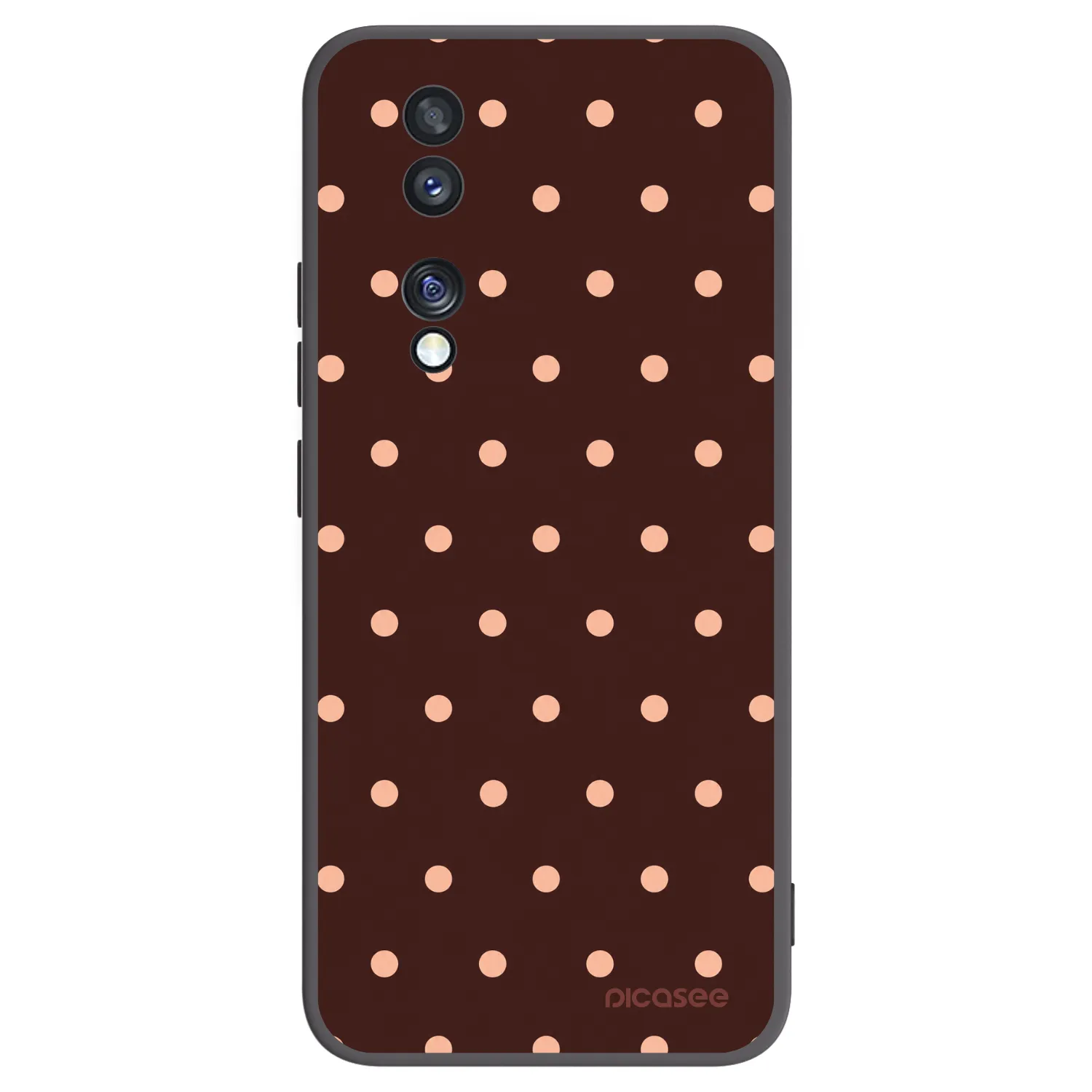 Picasee husă neagră din silicon pentru Honor 70 - Peach Dots & Chocolate