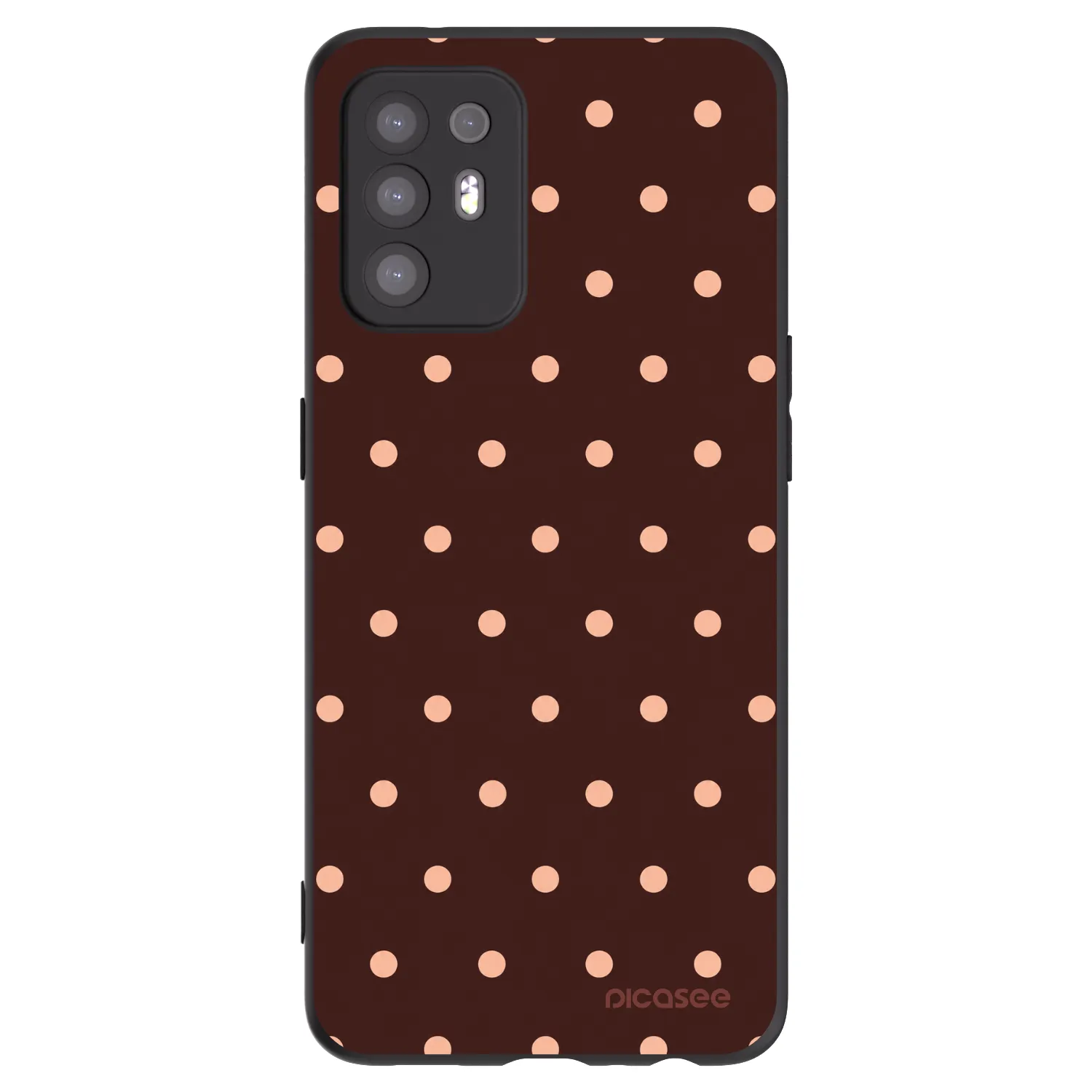 Picasee husă neagră din silicon pentru OPPO A94 5G - Peach Dots & Chocolate