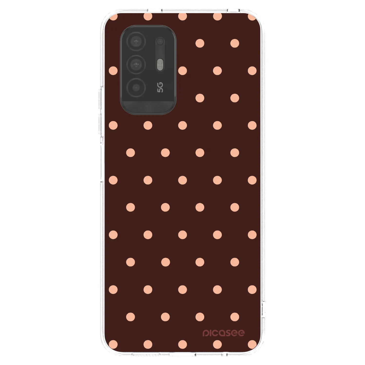 Picasee husă transparentă din silicon pentru OPPO A94 5G - Peach Dots & Chocolate