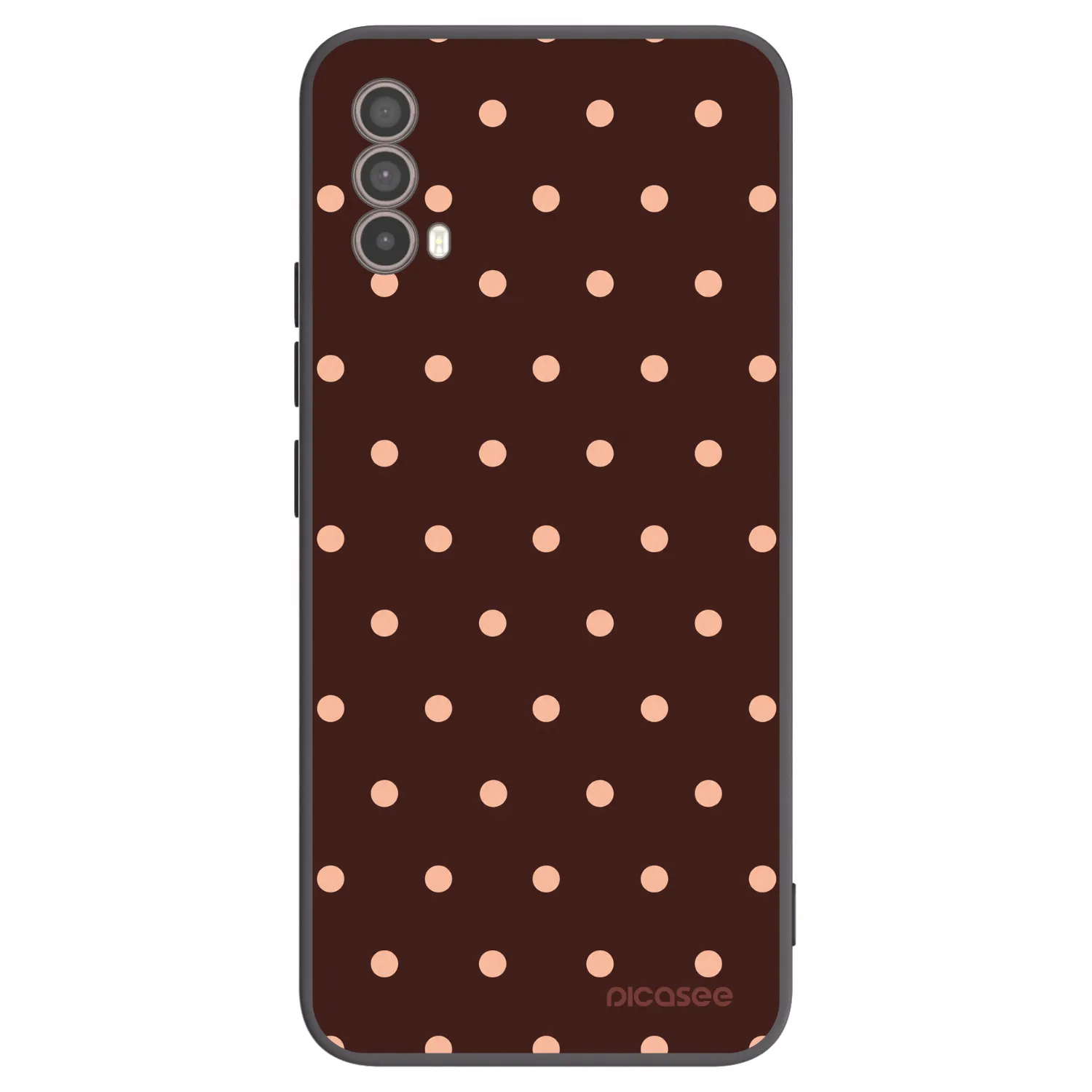 Picasee husă neagră din silicon pentru Motorola Moto E40 - Peach Dots & Chocolate
