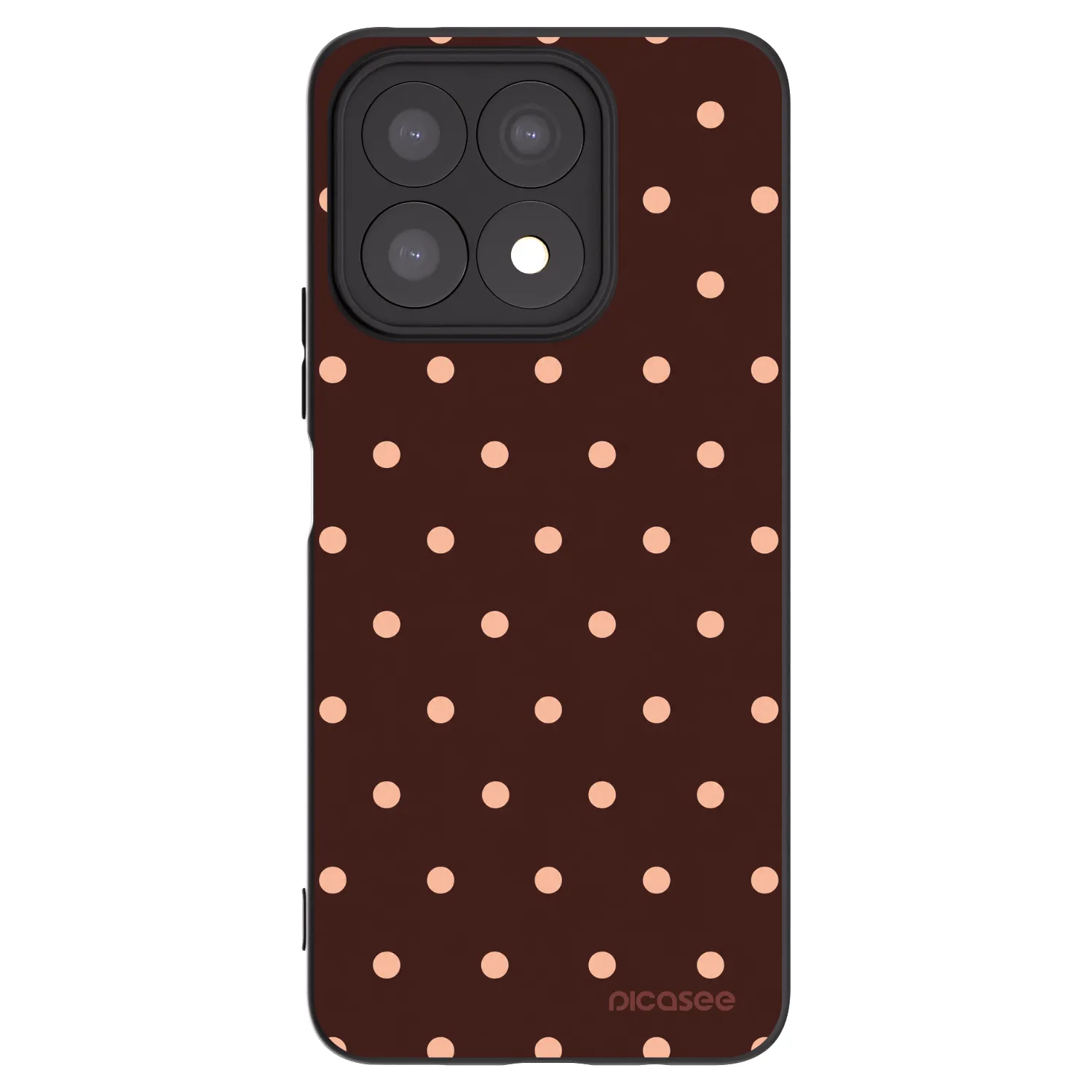 Picasee husă neagră din silicon pentru Honor X8a - Peach Dots & Chocolate