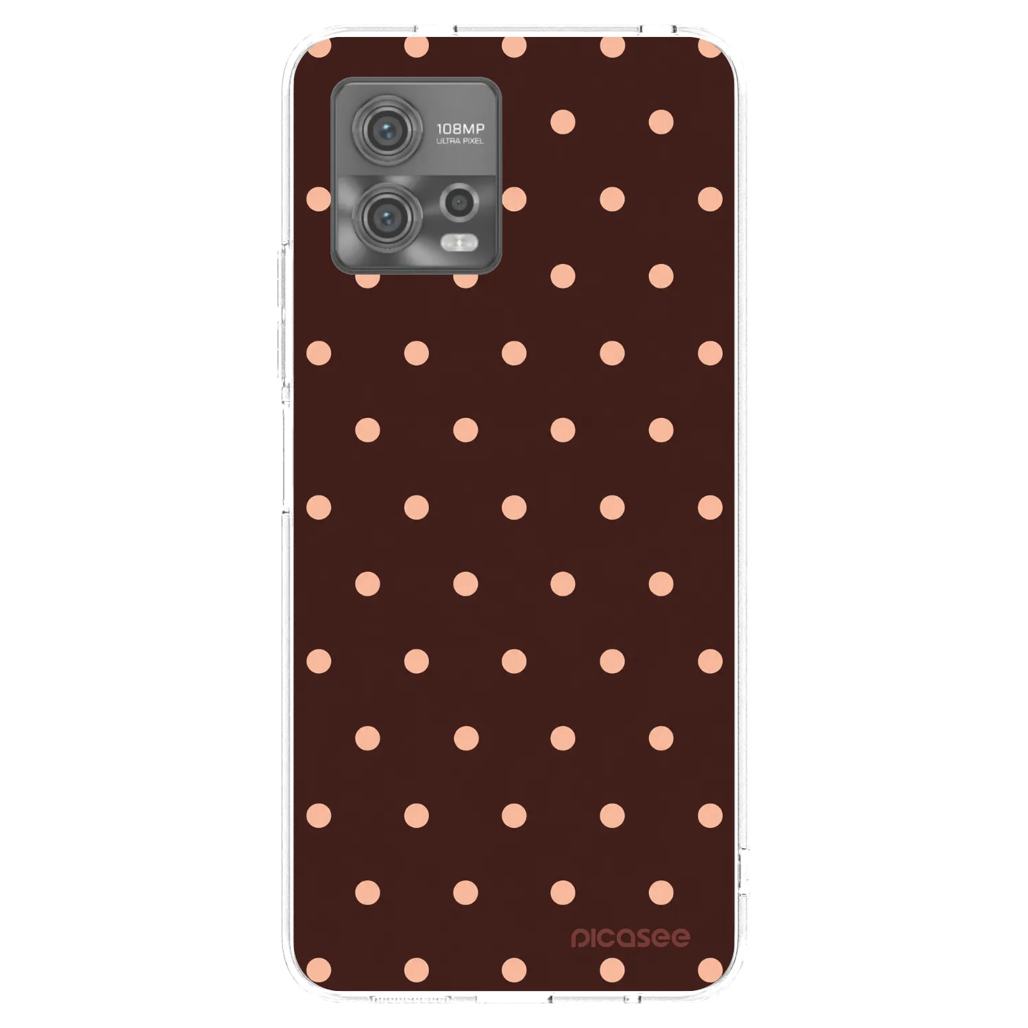 Picasee husă transparentă din silicon pentru Motorola Moto G72 - Peach Dots & Chocolate
