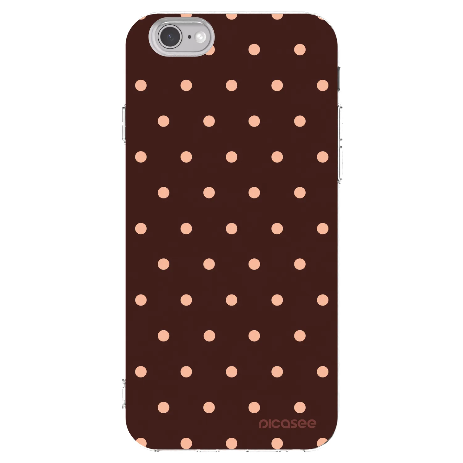 Picasee husă transparentă din silicon pentru Apple iPhone 6/6S - Peach Dots & Chocolate