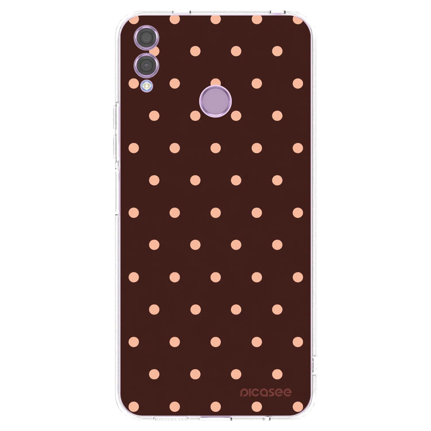 Picasee husă transparentă din silicon pentru Honor 8X - Peach Dots & Chocolate