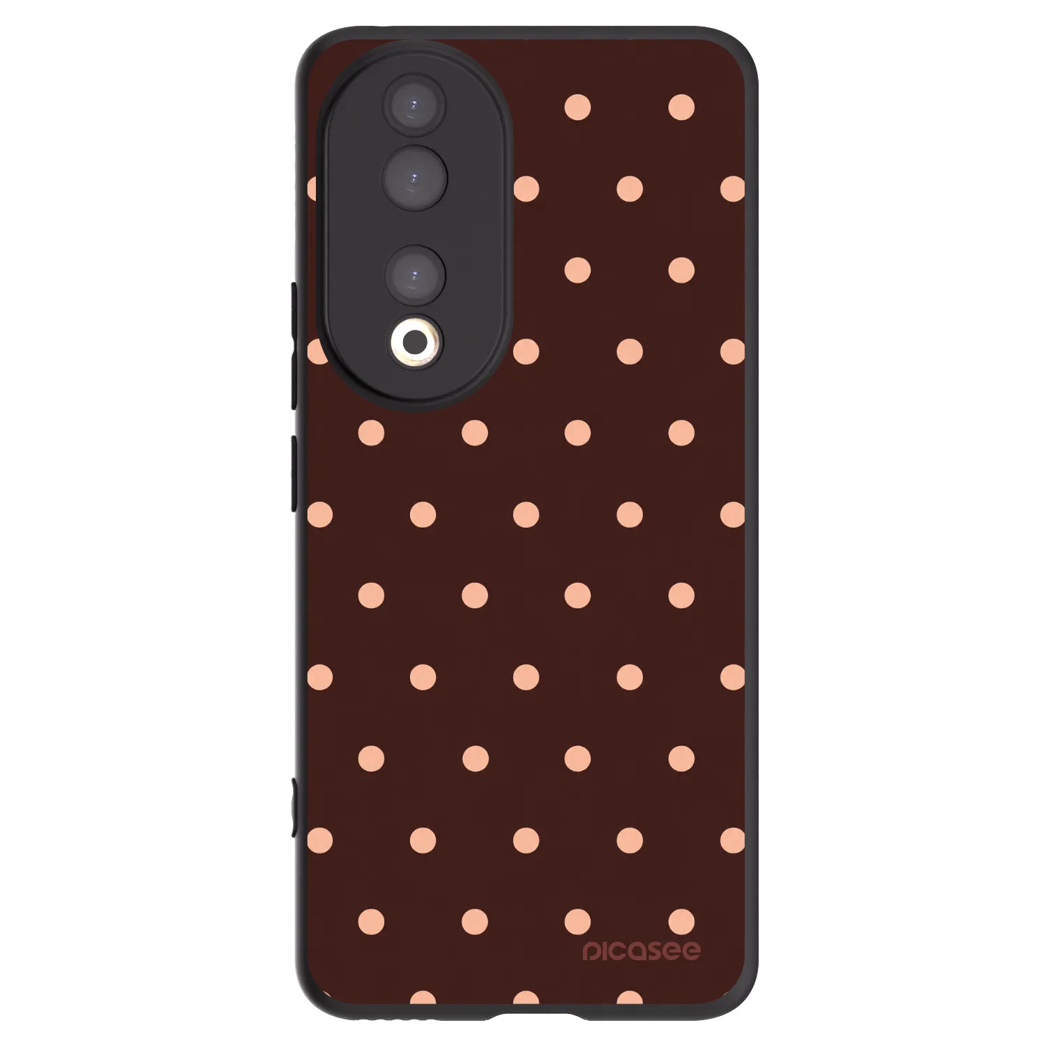 Picasee husă neagră din silicon pentru Honor 90 5G - Peach Dots & Chocolate