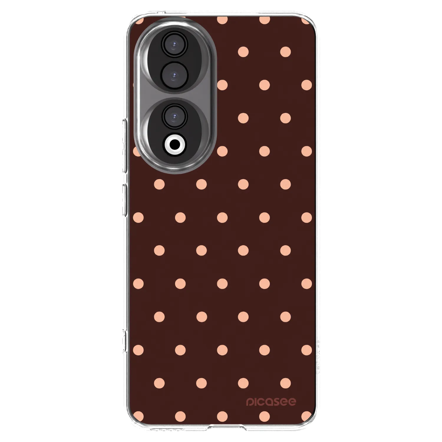Picasee husă transparentă din silicon pentru Honor 90 5G - Peach Dots & Chocolate