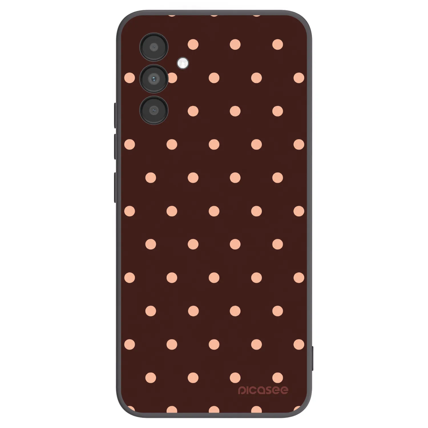 Picasee husă neagră din silicon pentru Samsung Galaxy A04s A047F - Peach Dots & Chocolate