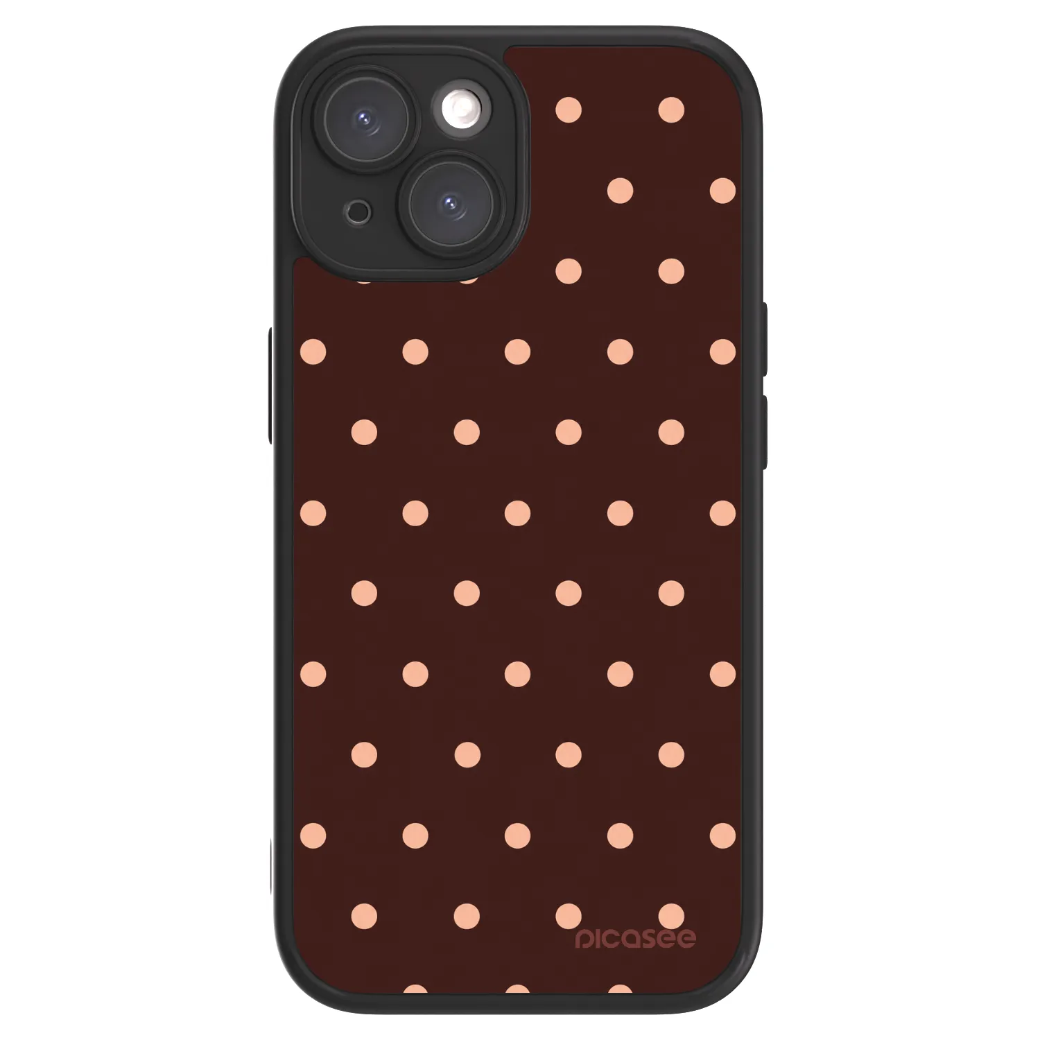 Picasee ULTIMATE CASE pentru Apple iPhone 15 - Peach Dots & Chocolate