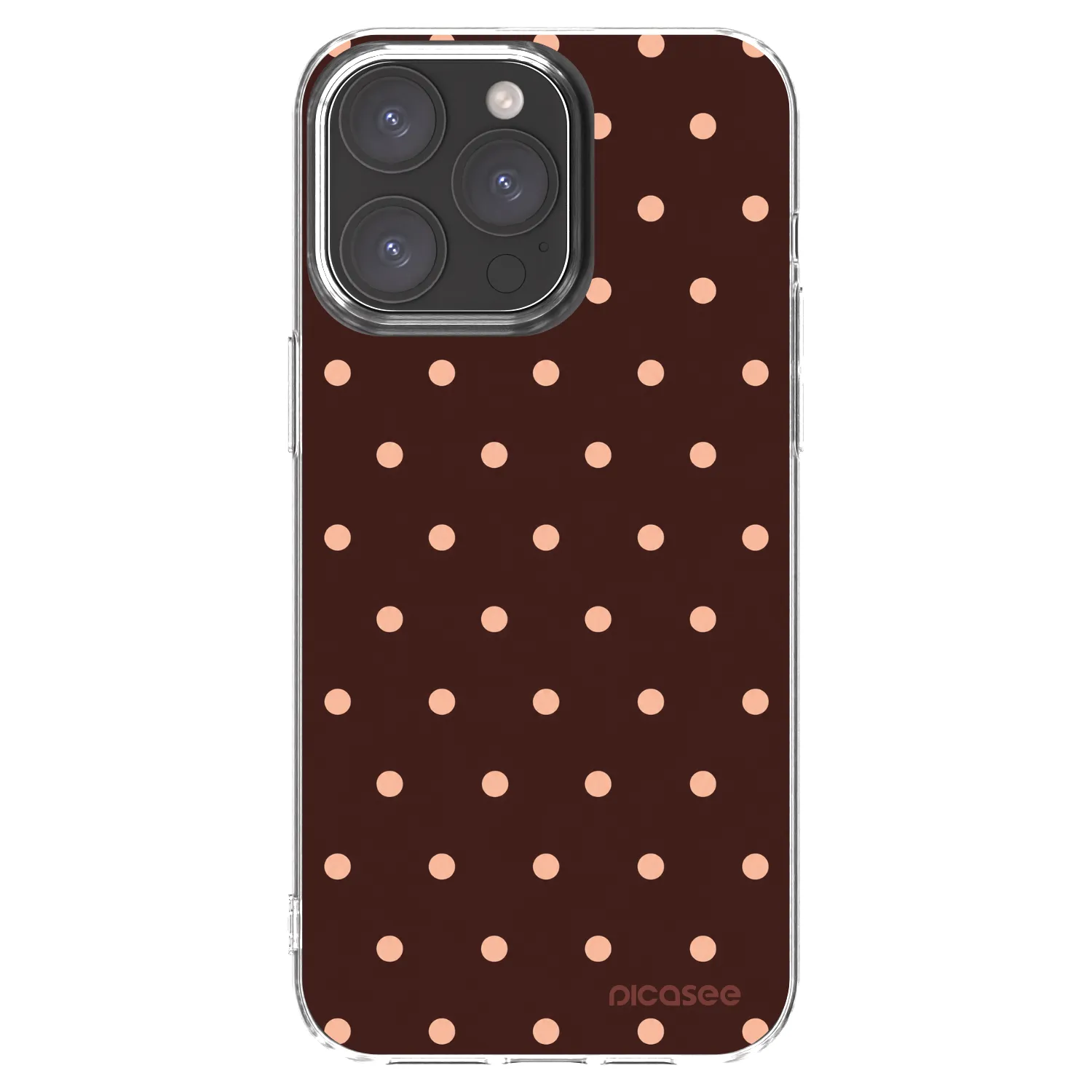 Picasee husă transparentă din silicon pentru Apple iPhone 15 Pro Max - Peach Dots & Chocolate