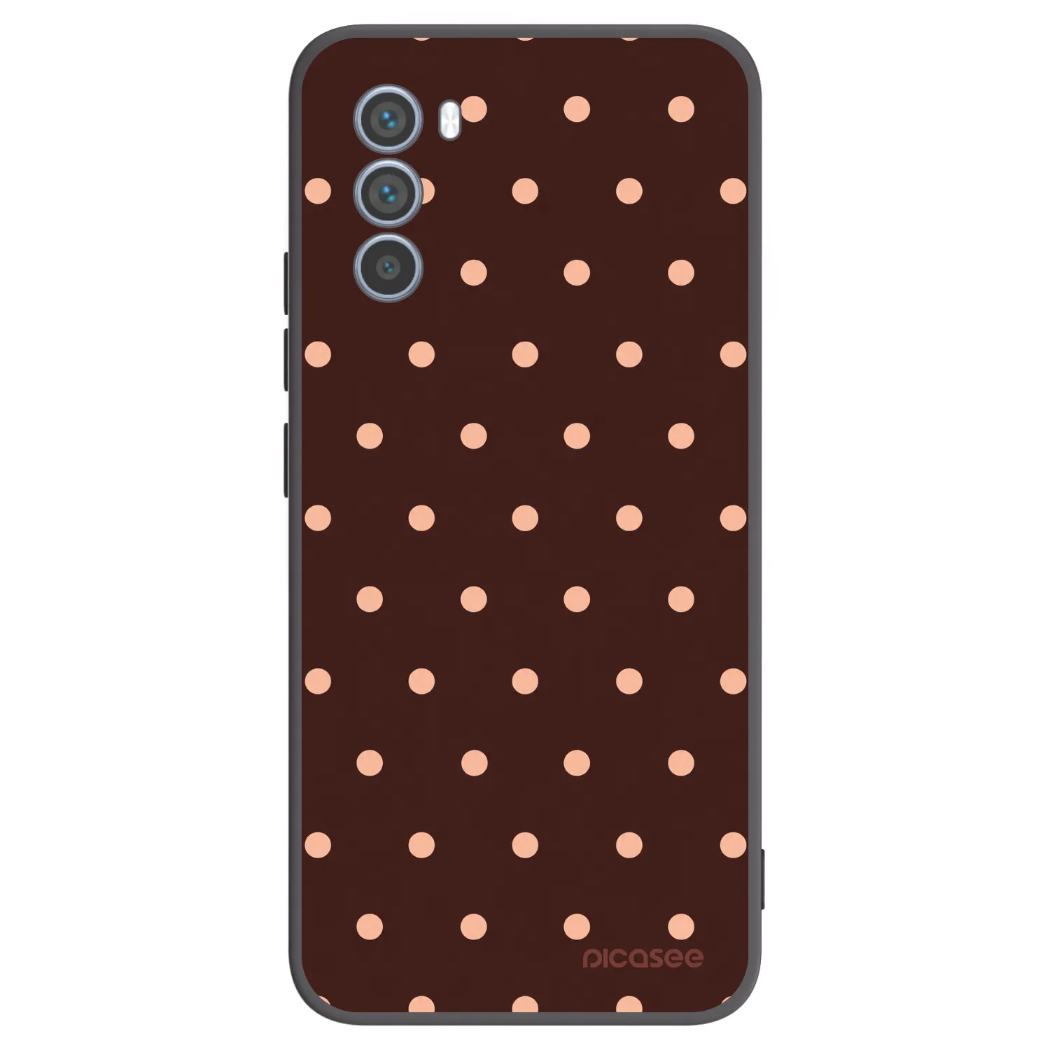 Picasee husă neagră din silicon pentru Motorola Moto G62 - Peach Dots & Chocolate