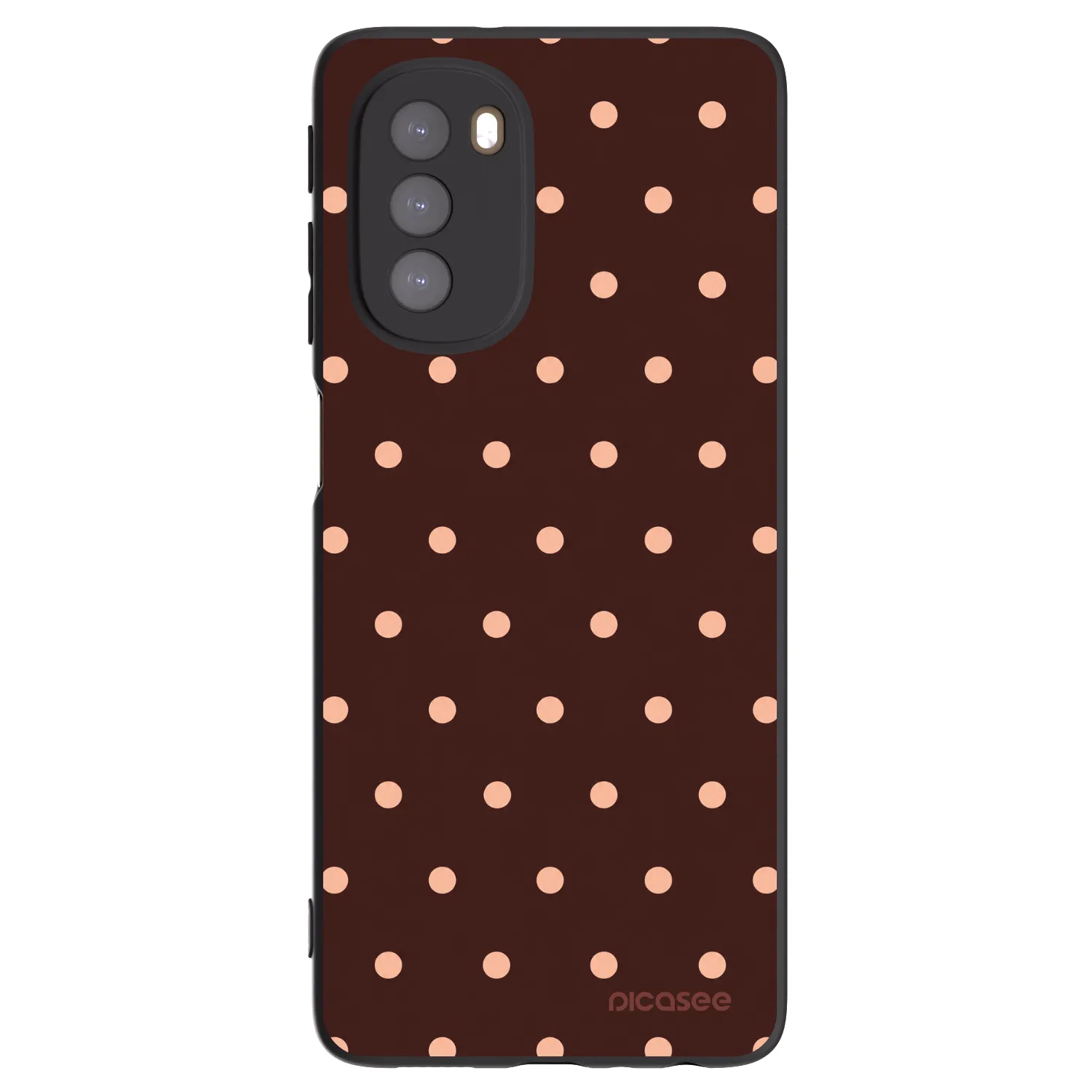 Picasee husă neagră din silicon pentru Motorola Moto G51 - Peach Dots & Chocolate