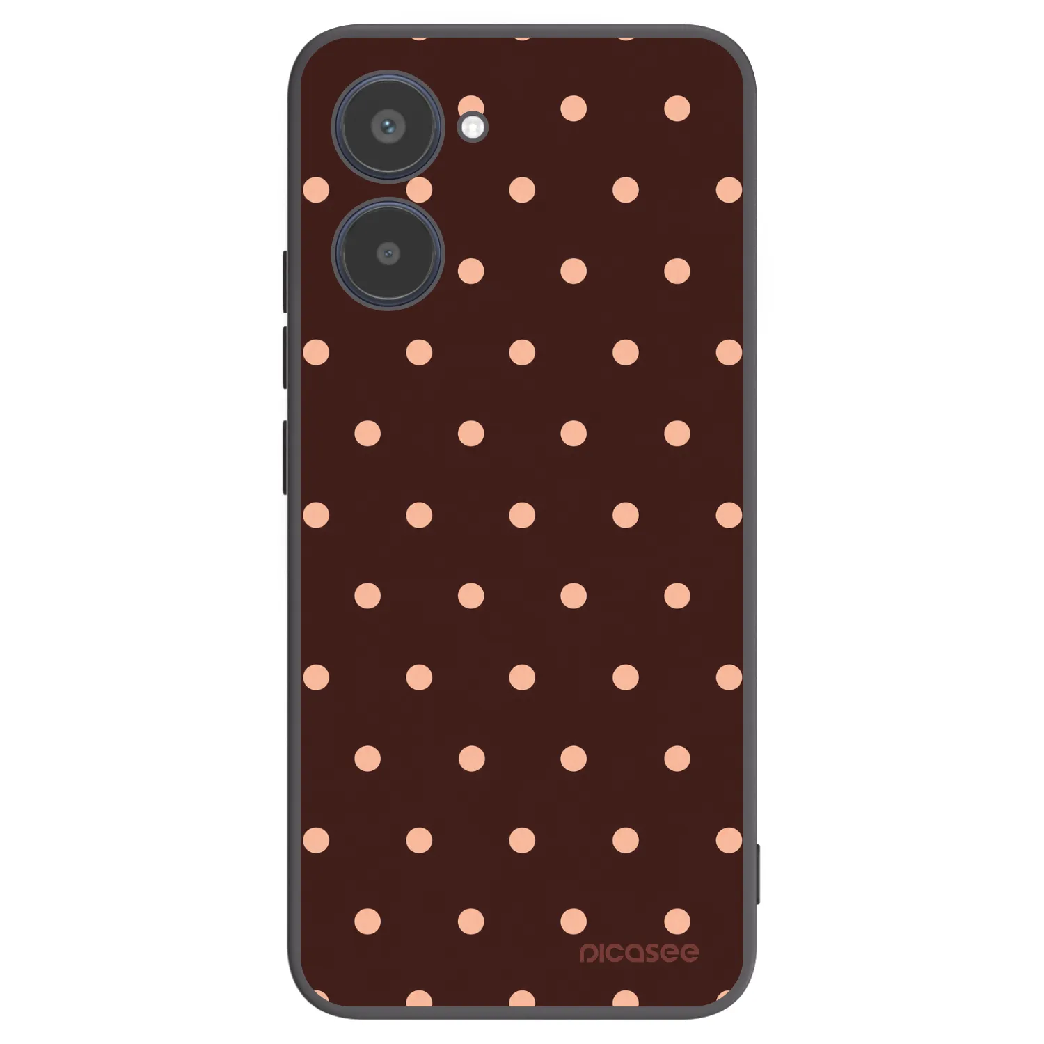 Picasee husă neagră din silicon pentru Realme 10 4G - Peach Dots & Chocolate
