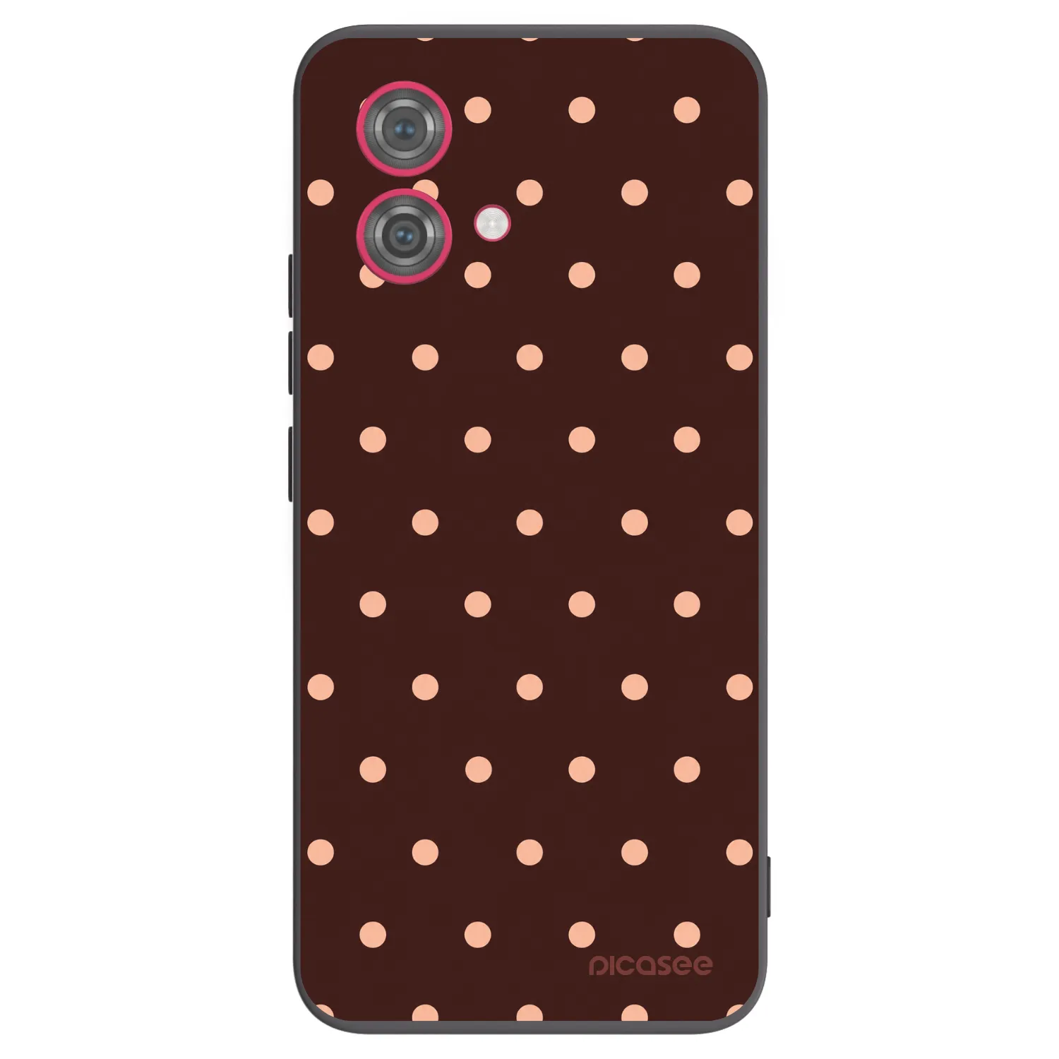 Picasee husă neagră din silicon pentru Motorola Moto G84 5G - Peach Dots & Chocolate