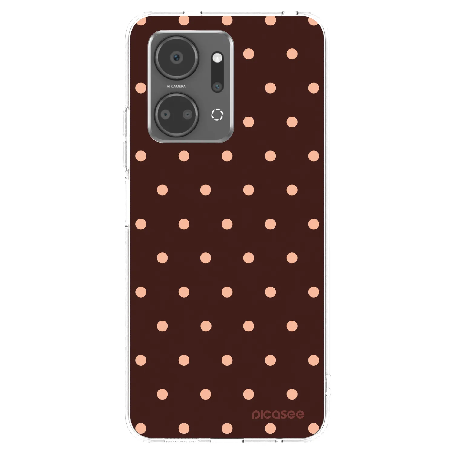 Picasee husă transparentă din silicon pentru Honor X7a - Peach Dots & Chocolate