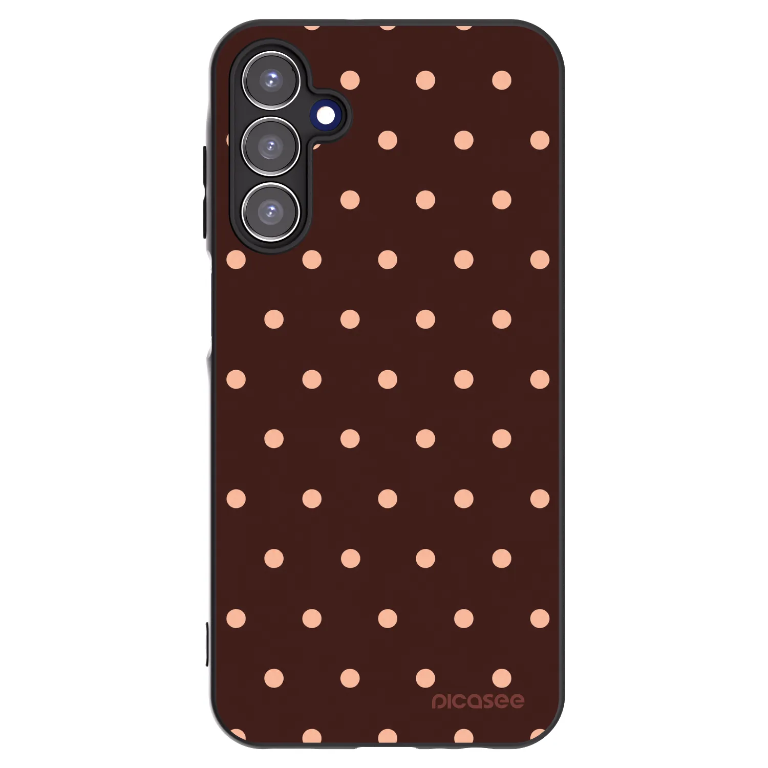 Picasee husă neagră din silicon pentru Samsung Galaxy A15 A155F 4G - Peach Dots & Chocolate