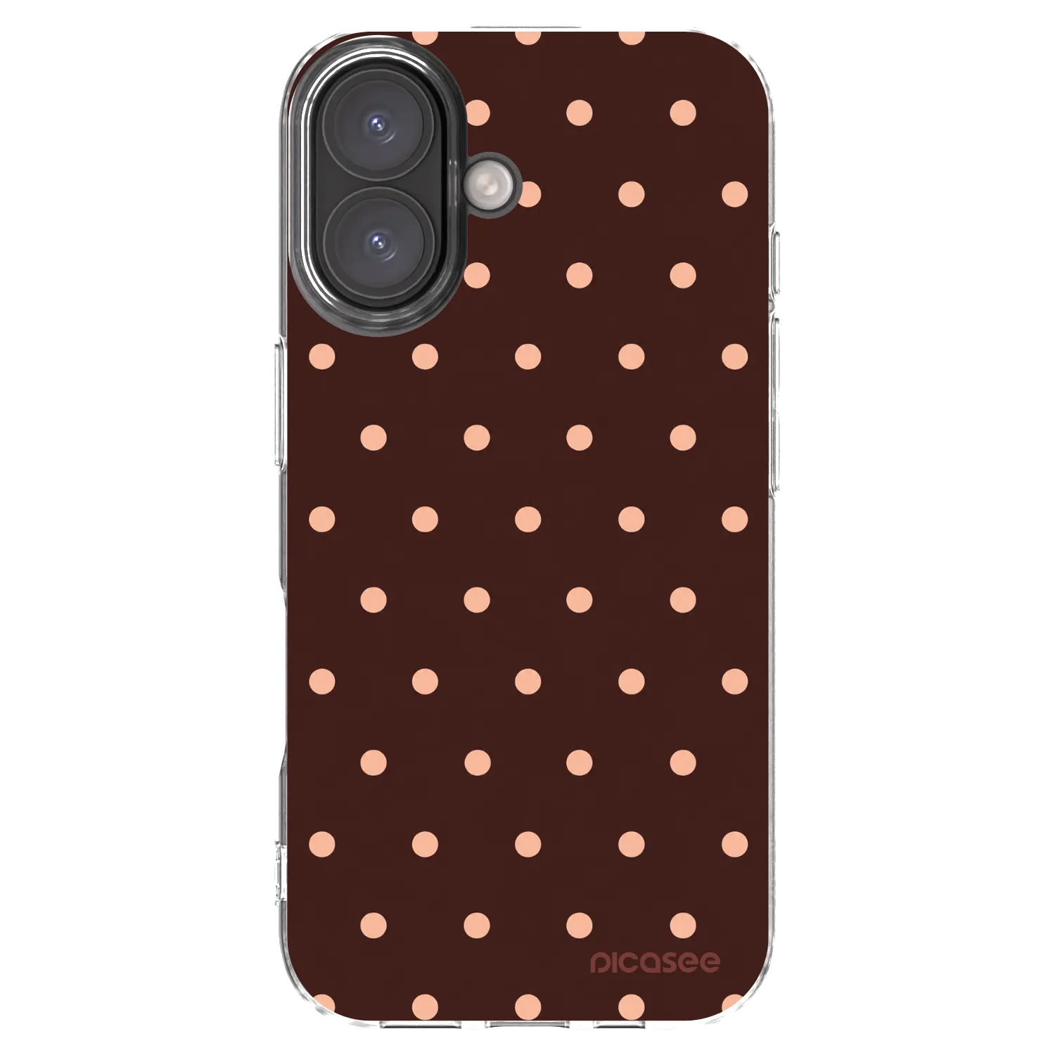 Picasee husă transparentă din silicon pentru Apple iPhone 16 - Peach Dots & Chocolate