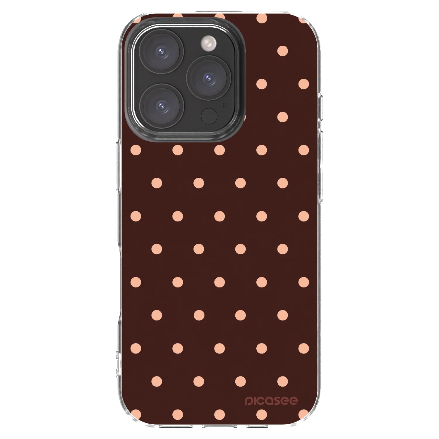 Picasee husă transparentă din silicon pentru Apple iPhone 16 Pro - Peach Dots & Chocolate
