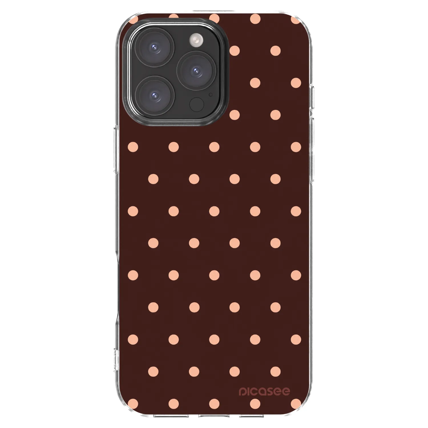 Picasee husă transparentă din silicon pentru Apple iPhone 16 Pro Max - Peach Dots & Chocolate
