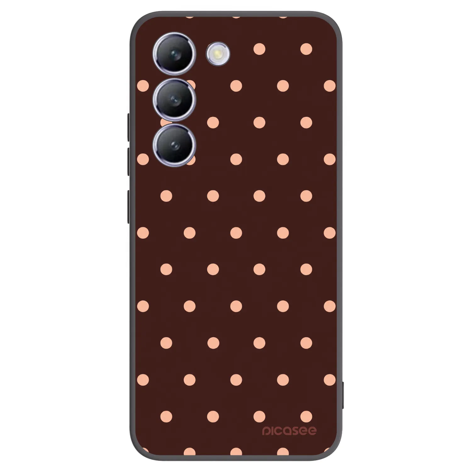 Picasee husă neagră din silicon pentru Vivo V40 SE 5G - Peach Dots & Chocolate