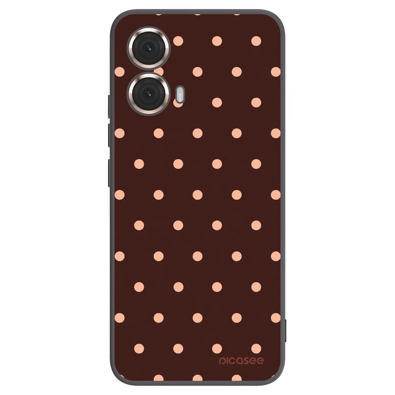 Picasee husă neagră din silicon pentru Motorola Moto G85 - Peach Dots & Chocolate