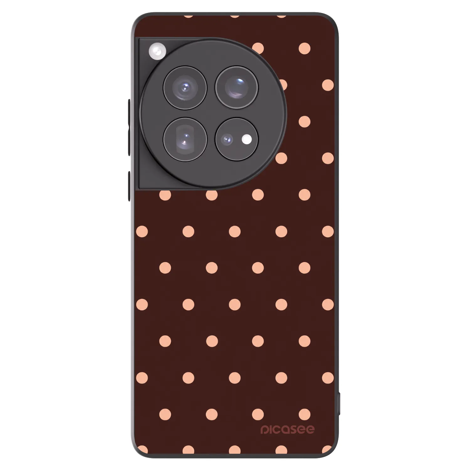 Picasee husă neagră din silicon pentru OnePlus 12 5G - Peach Dots & Chocolate