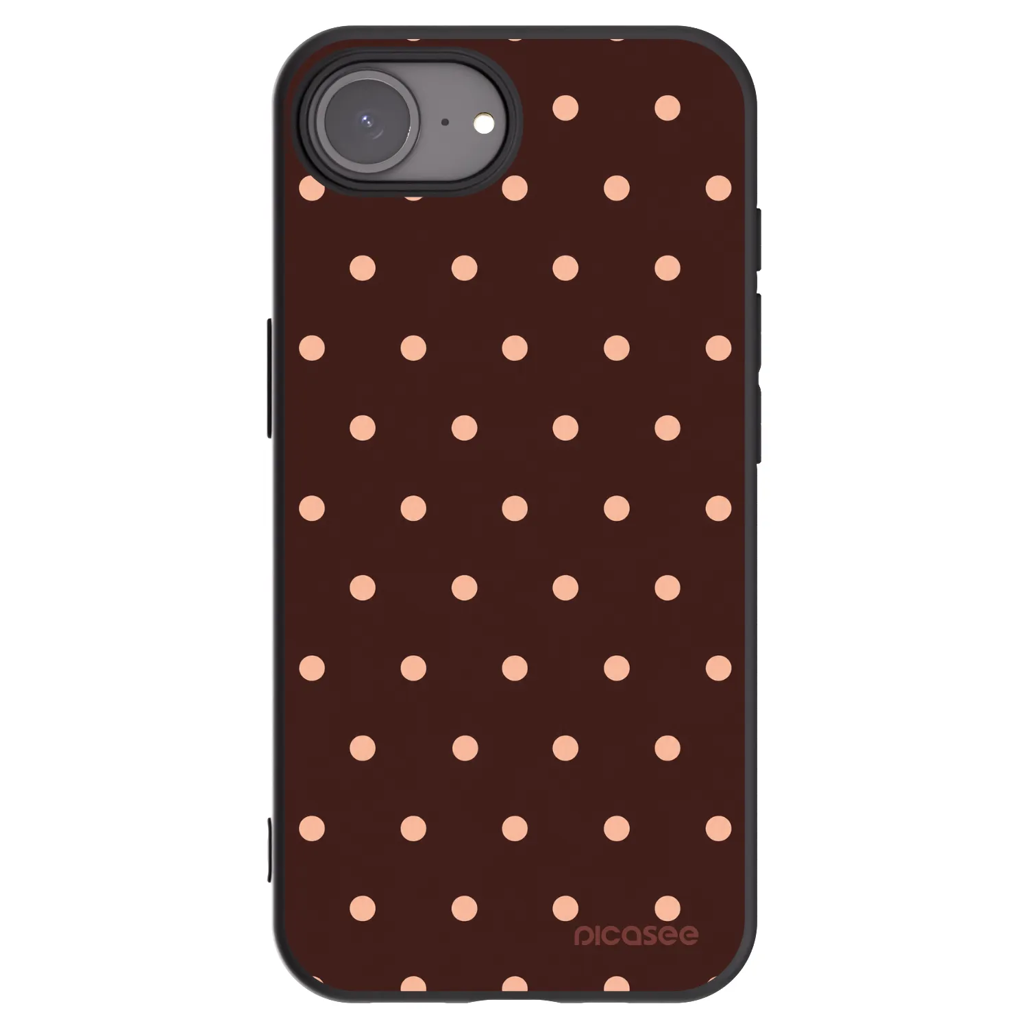 Picasee husă neagră din silicon pentru Apple iPhone 16e - Peach Dots & Chocolate