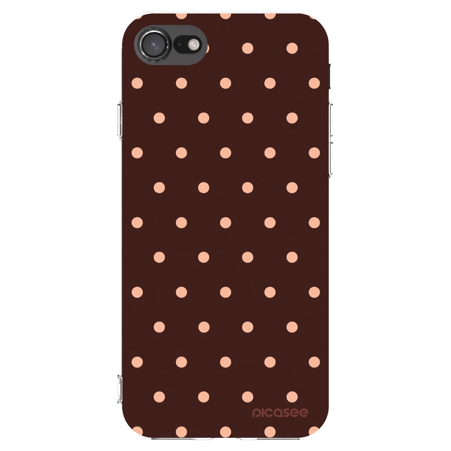 Picasee husă transparentă din silicon pentru Apple iPhone 7 - Peach Dots & Chocolate