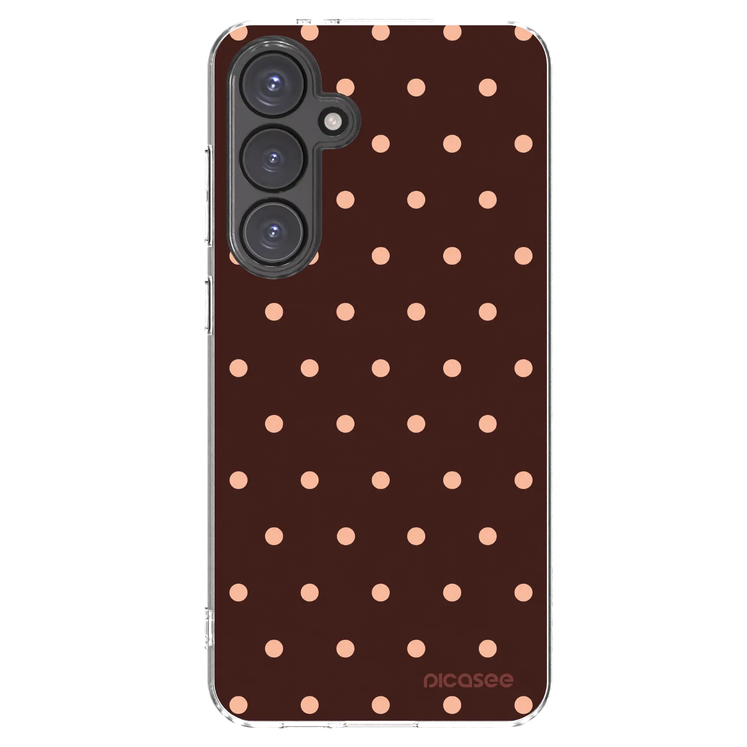 Picasee husă transparentă din silicon pentru Samsung Galaxy S24 FE S721B - Peach Dots & Chocolate