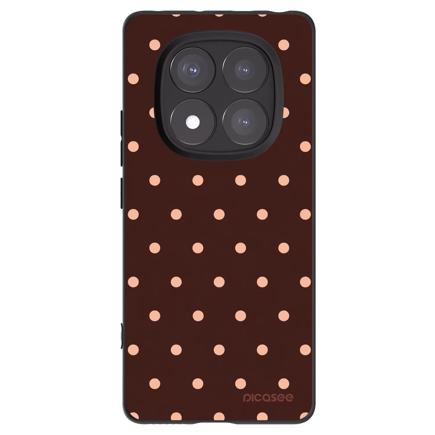 Picasee husă neagră din silicon pentru Xiaomi Redmi Note 14 Pro+ 5G - Peach Dots & Chocolate
