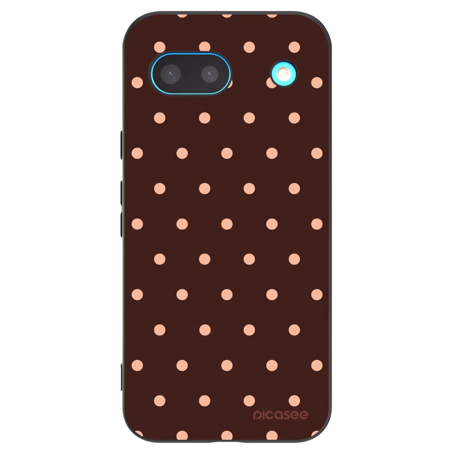 Picasee husă neagră din silicon pentru Google Pixel 8a - Peach Dots & Chocolate