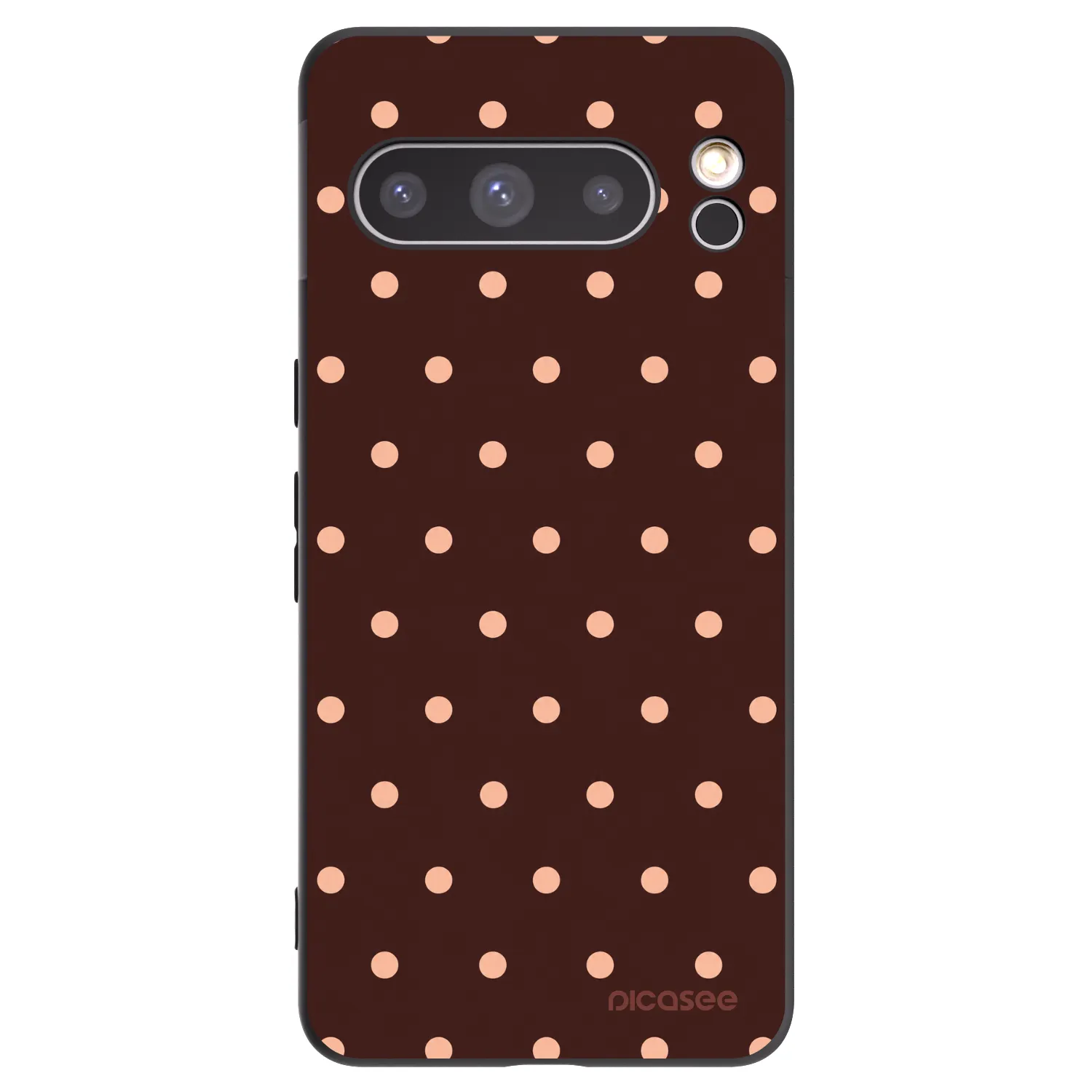 Picasee husă neagră din silicon pentru Google Pixel 8 Pro - Peach Dots & Chocolate