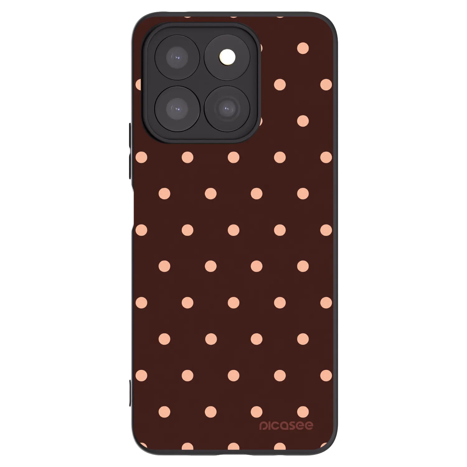 Picasee husă neagră din silicon pentru Honor X8c - Peach Dots & Chocolate