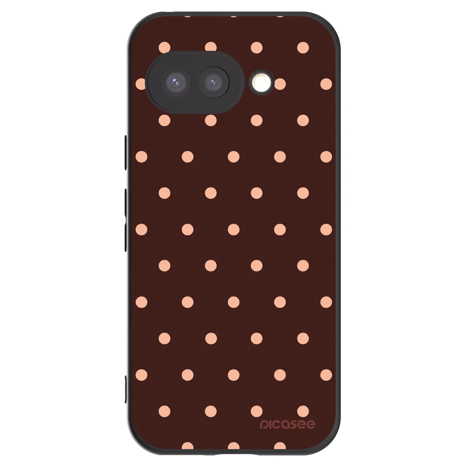 Picasee husă neagră din silicon pentru Google Pixel 9a - Peach Dots & Chocolate