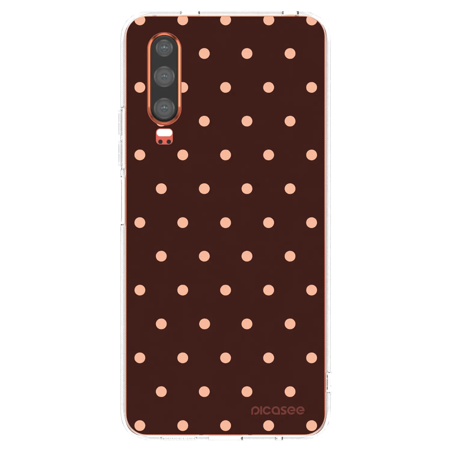 Picasee husă transparentă din silicon pentru Huawei P30 - Peach Dots & Chocolate