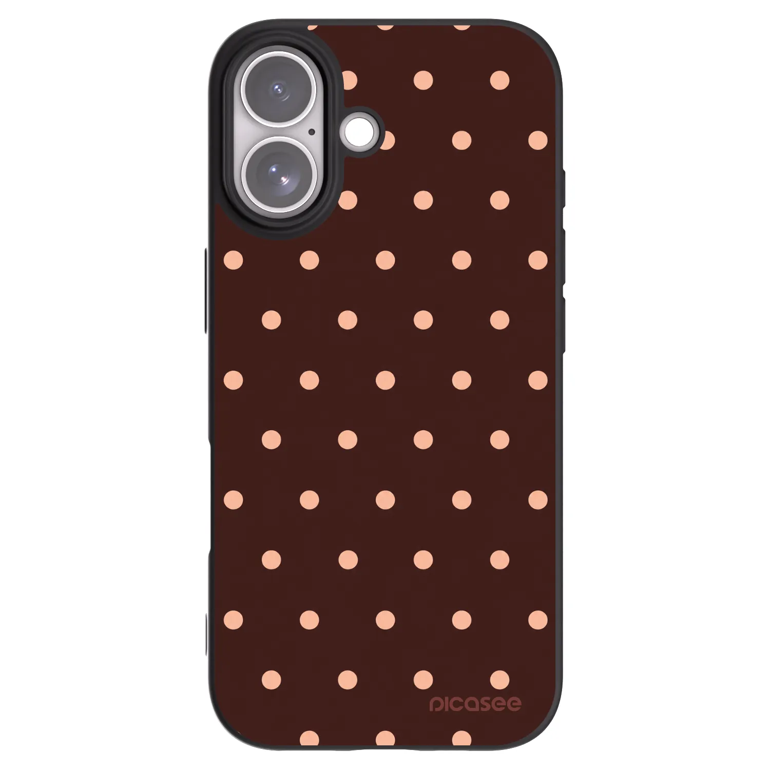 Picasee husă neagră din silicon pentru Apple iPhone 17 - Peach Dots & Chocolate