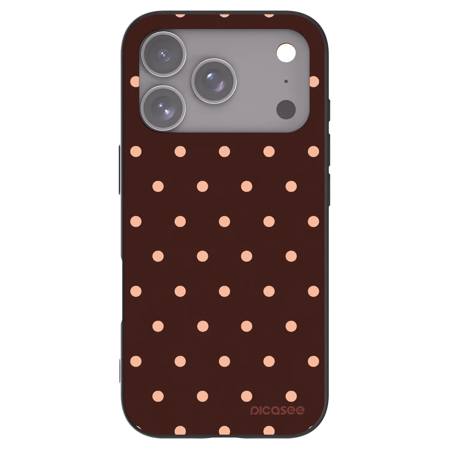 Picasee husă neagră din silicon pentru Apple iPhone 17 Pro - Peach Dots & Chocolate
