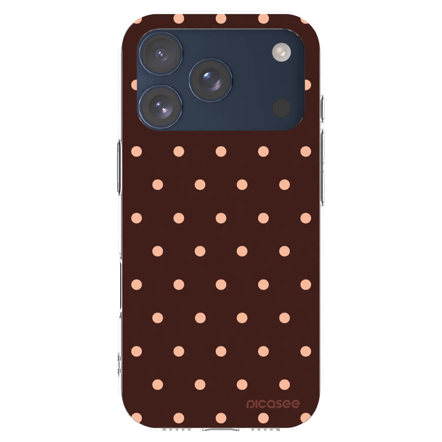 Picasee husă transparentă din silicon pentru Apple iPhone 17 Pro - Peach Dots & Chocolate
