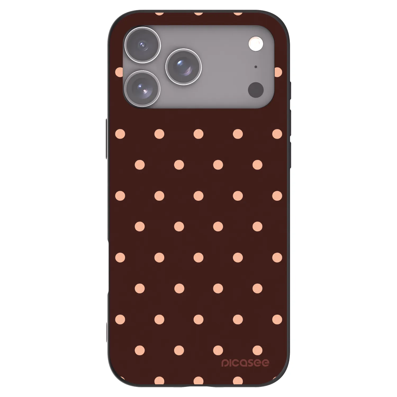 Picasee husă neagră din silicon pentru Apple iPhone 17 Pro Max - Peach Dots & Chocolate