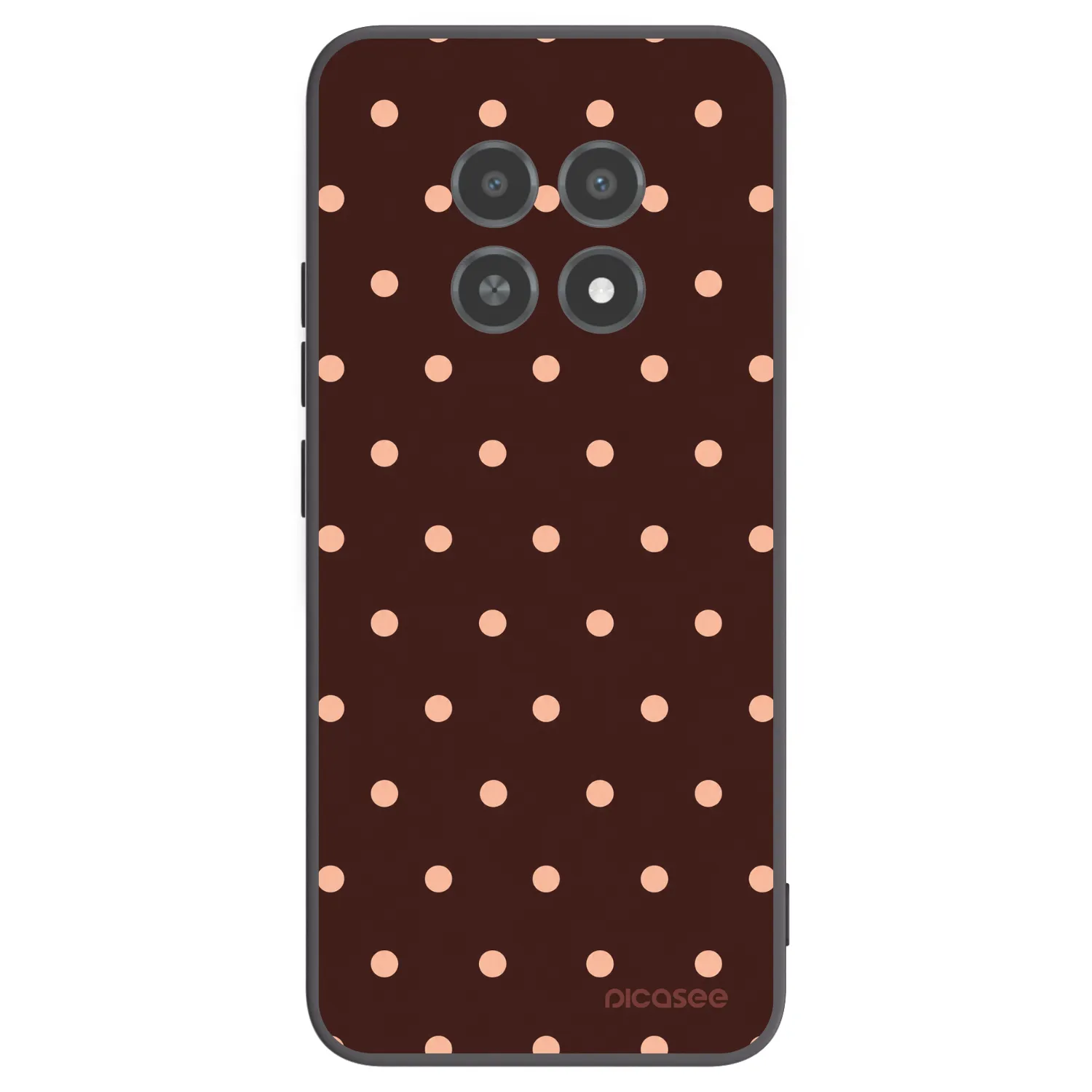 Picasee husă neagră din silicon pentru Realme 12X - Peach Dots & Chocolate