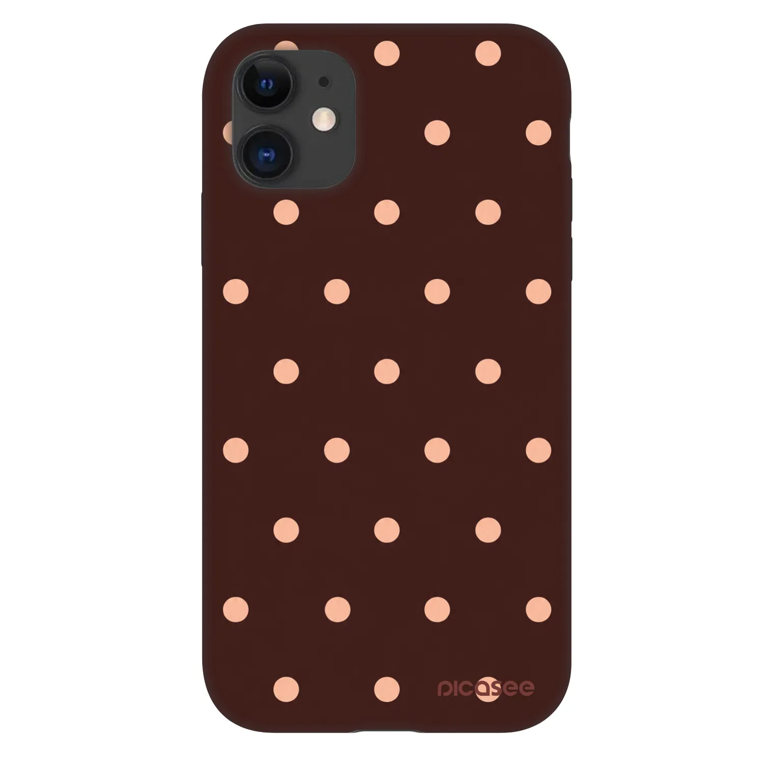 Picasee Fashion Case pentru Apple iPhone 11 - Peach Dots & Chocolate