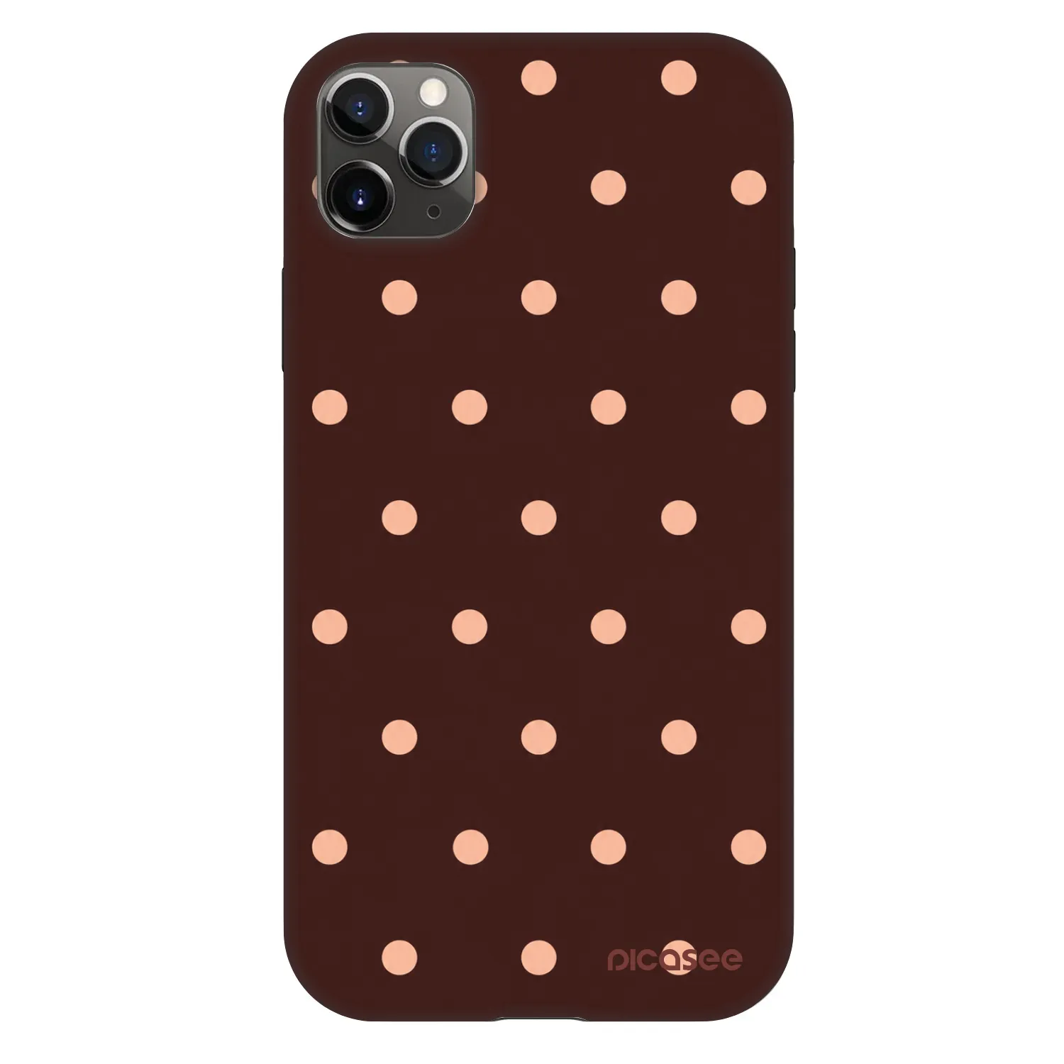 Picasee Fashion Case pentru Apple iPhone 11 Pro Max - Peach Dots & Chocolate