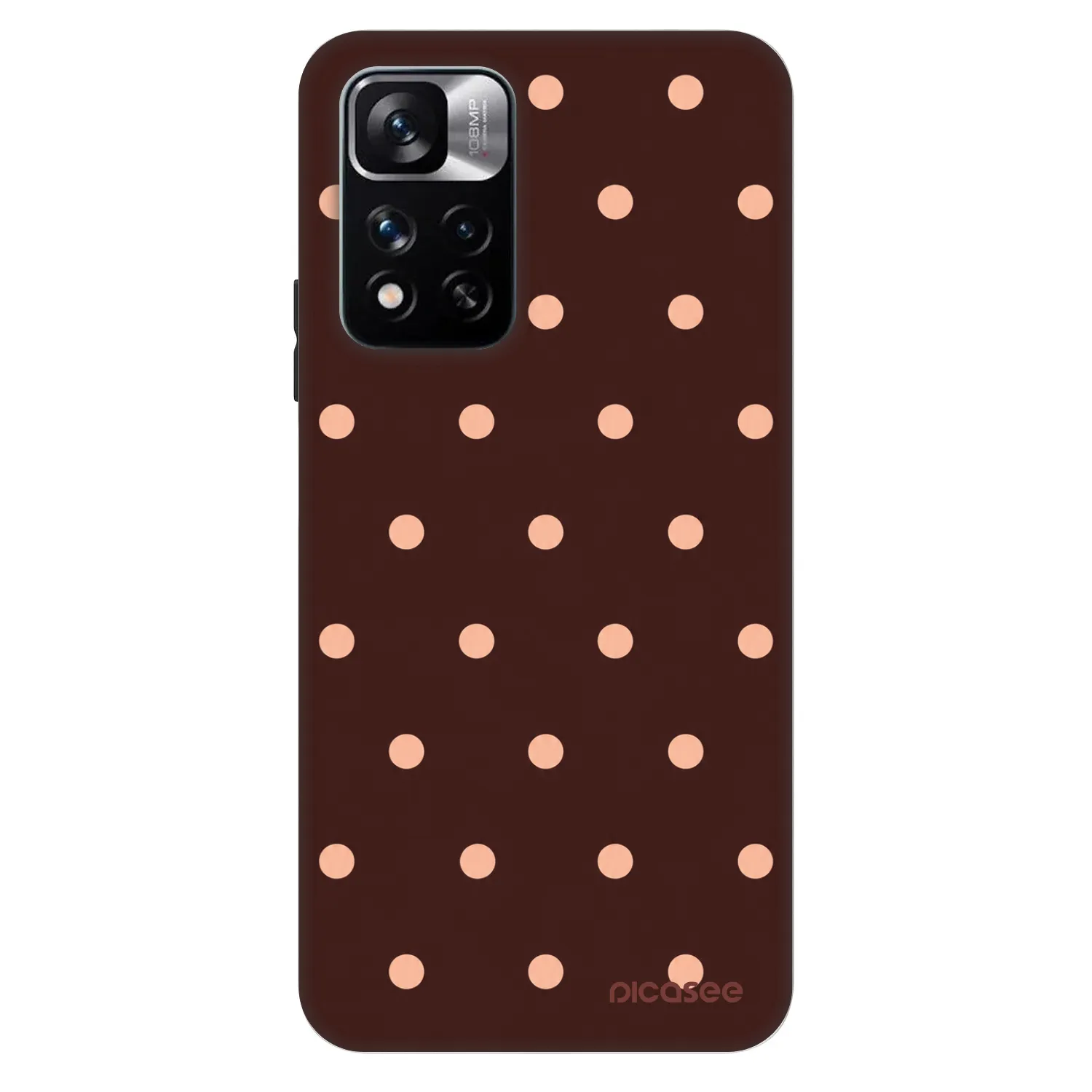 Picasee Fashion Case pentru Xiaomi Redmi Note 11 Pro 5G - Peach Dots & Chocolate