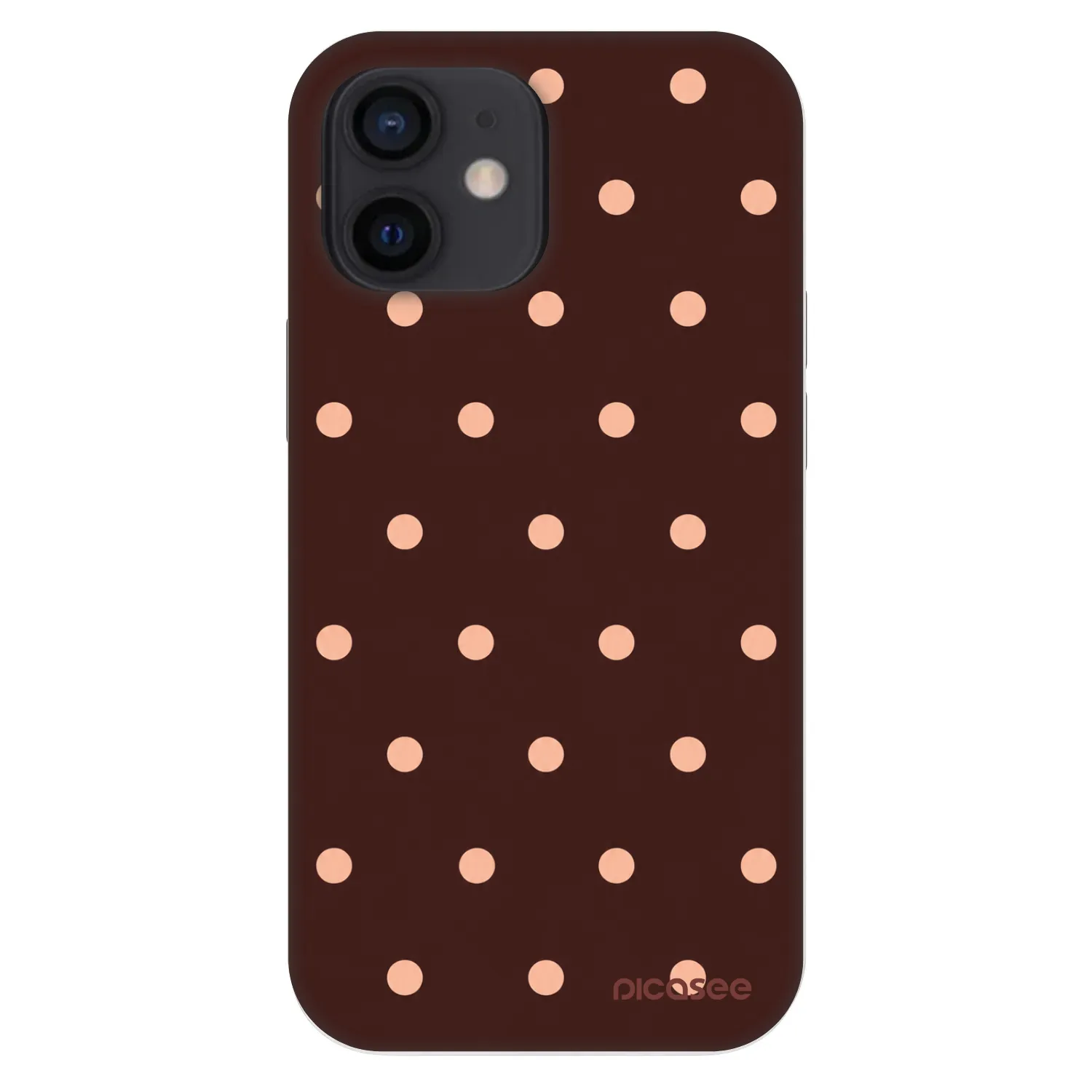 Picasee Fashion Case pentru Apple iPhone 12 mini - Peach Dots & Chocolate