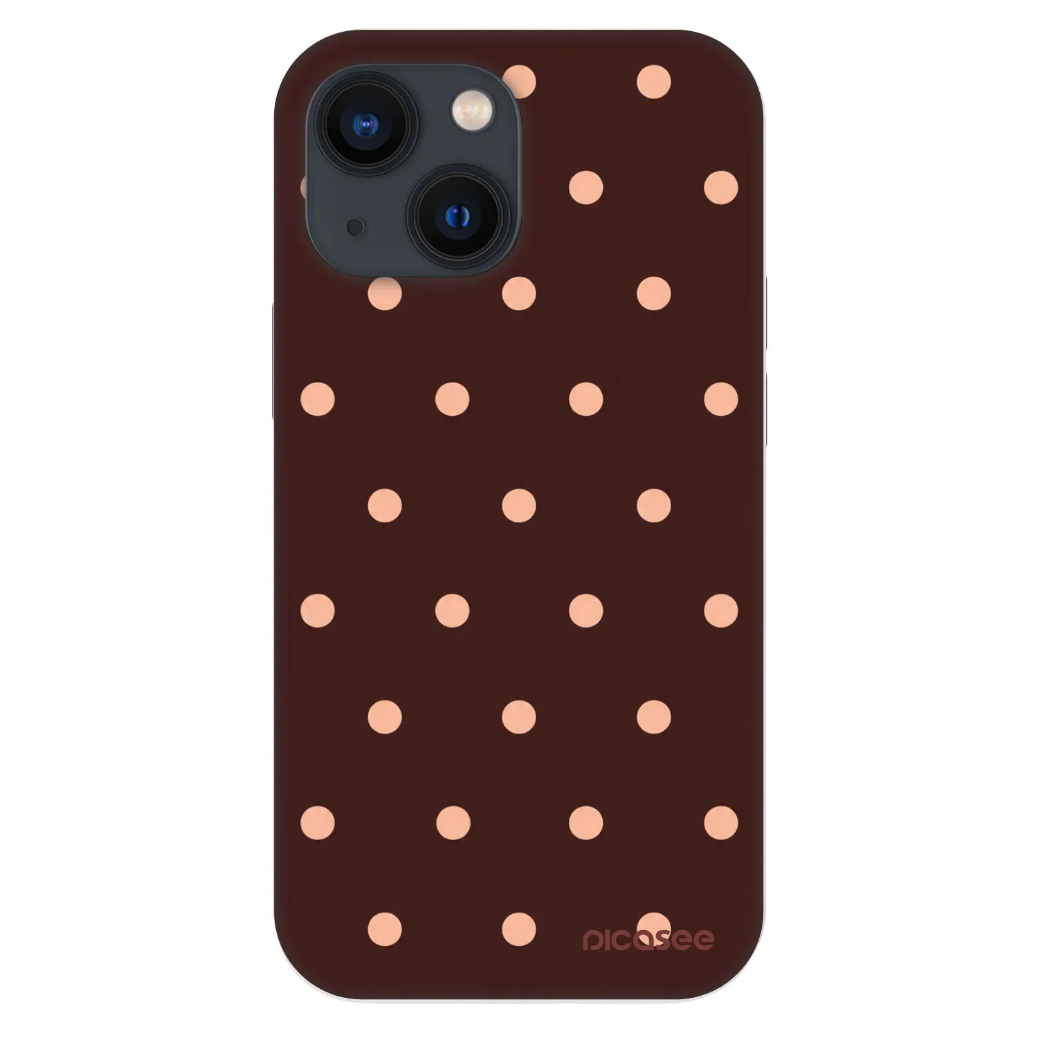 Picasee Fashion Case pentru Apple iPhone 13 mini - Peach Dots & Chocolate