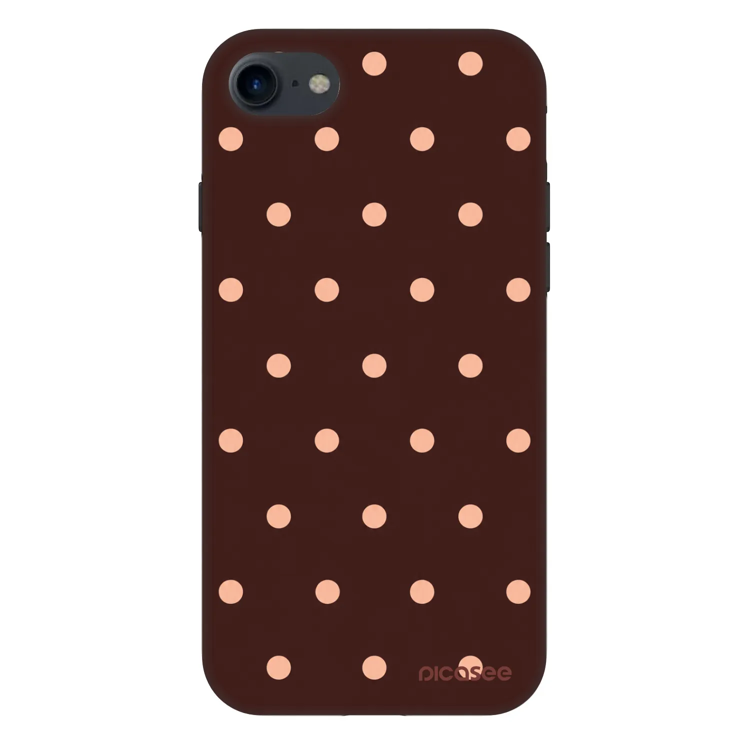 Picasee Fashion Case pentru Apple iPhone SE 2020 - Peach Dots & Chocolate